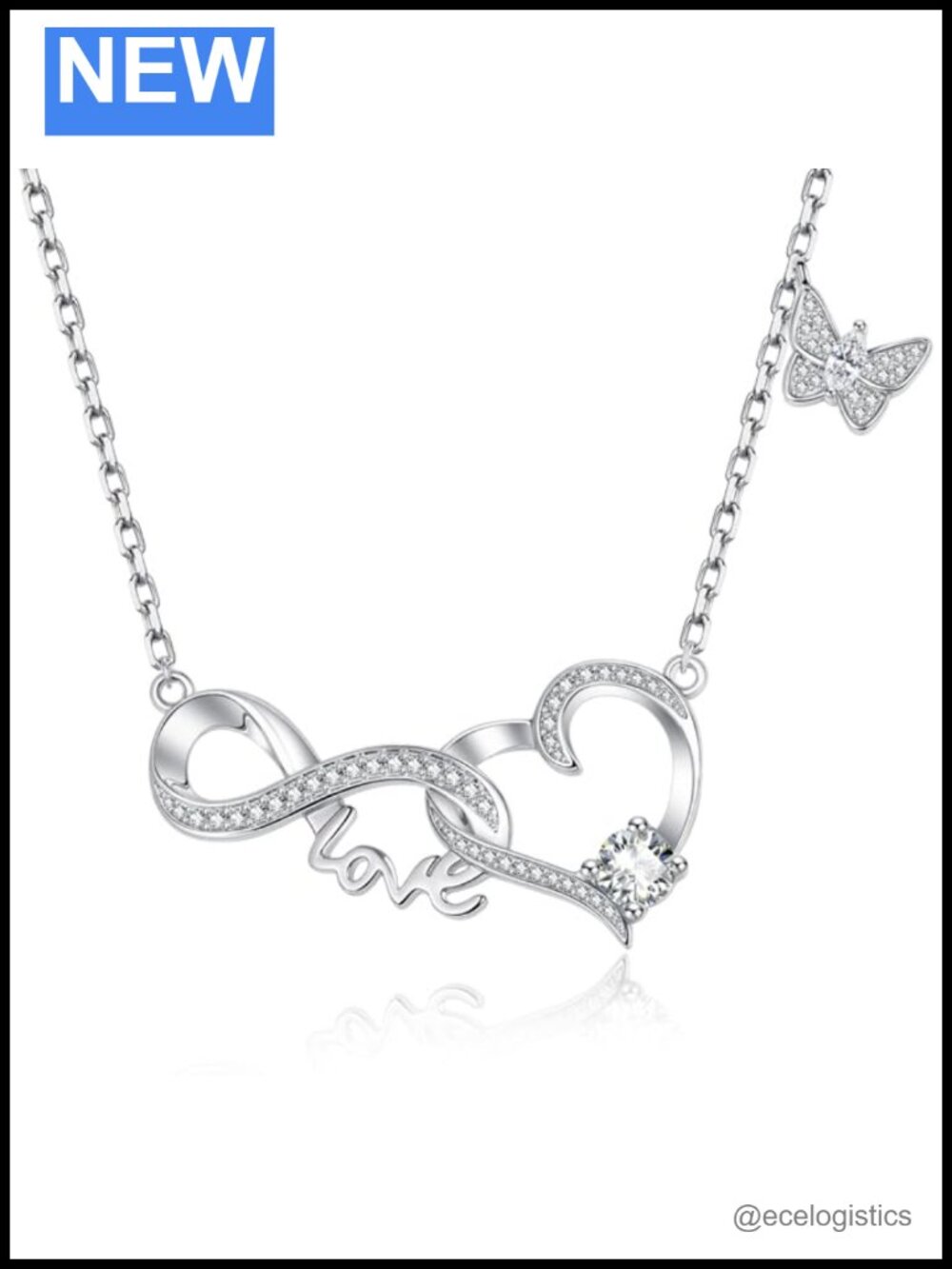 14K Gold Birthstone Infinity Necklace Heart Pendant for Women